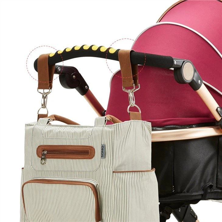 Diaper Bag With 7pcs , Striped